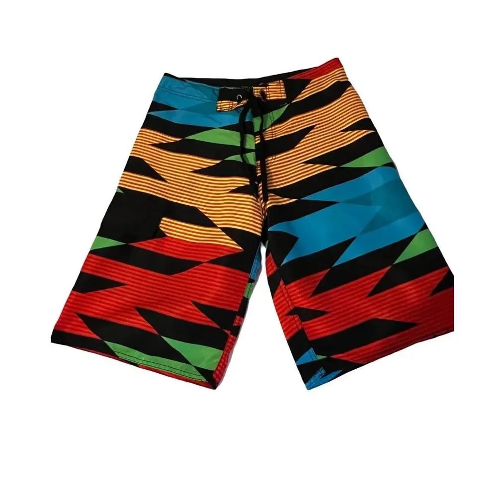 B.Split Mens Swim Trunks Size Small Board Shorts Multicolor Pull On Pocket - Picture 3 of 8